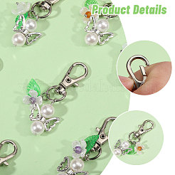 16Pcs 8 Colors Flower Angel ABS Plastic Imitation Pearl & Acrylic Pendant Decorations&nbsp;HJEW-CA00055