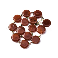 Natural Striped Agate/Banded Agate Coin Beads Strands&nbsp;G-NH0040-01C
