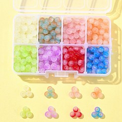 400Pcs 8 Colors Baking Paint Imitation Jade Glass Round Bead Strands&nbsp;DGLA-FS0001-09