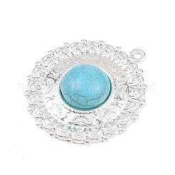 304 Stainless Steel with Synthetic Turquoise Pendants&nbsp;STAS-H253-01D-S