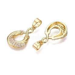 Brass Pendants with Cubic Zirconia&nbsp;KK-D536-13G