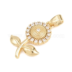 Valentine's Day Brass Micro Pave Clear Cubic Zirconia Pendants&nbsp;KK-D258-07G-07