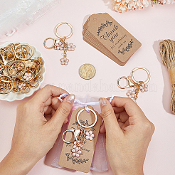 90Pcs Alloy Enamel Flower Keychains&nbsp;KEYC-PH01604
