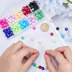 160Pcs 10 Colors Forsted Glass Beads Strands&nbsp;GLAA-SP0001-80