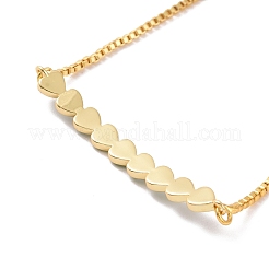 Enamel Heart with Evil Eye Link Slider Bracelet with Cubic Zirconia&nbsp;BJEW-E015-05G-M