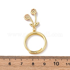 Brass Micro Pave Cubic Zirconia Open Cuff Rings for Women&nbsp;RJEW-U057-12C-G