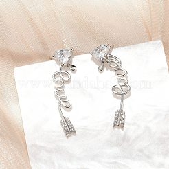 Brass Micro Pave Clear Cubic Zirconia Stud Earrings&nbsp;EJEW-M077-11P