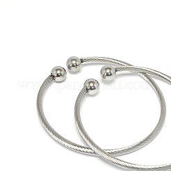 Tarnish Resistant 304 Stainless Steel Torque Cuff Bangles&nbsp;BJEW-G584-51P