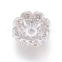 Multi-Petal Brass Micro Pave Cubic Zirconia Bead Caps&nbsp;X-ZIRC-F088-038P