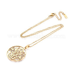 304 Stainless Steel Pendant Necklaces&nbsp;NJEW-T018-57G