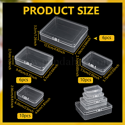 32Pcs 4 Styles Transparent Plastic Storage Boxes&nbsp;CON-BC0007-95