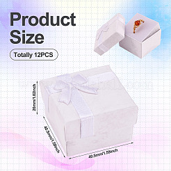 Square Paper Jewelry Ring Gift Boxes with Bowknot&nbsp;CON-TAC0010-80E