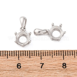 925 Sterling Silver Flat Round Pendant Cabochon Settings&nbsp;STER-Z011-01P