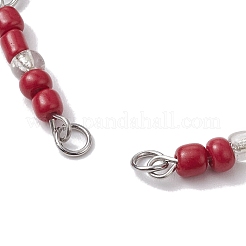 Natural Red Jasper Chips & Handmade Seed Beads Bracelet Making&nbsp;AJEW-MZ00001-05