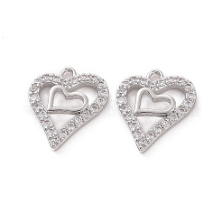 Brass Micro Pave Clear Cubic Zirconia Charms&nbsp;KK-E068-VF187