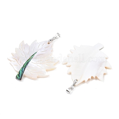 Natural Paua Shell & White Shell Pendants&nbsp;KK-C135-03P