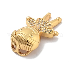 Brass Micro Pave Cubic Zirconia Pendants&nbsp;KK-M305-22G
