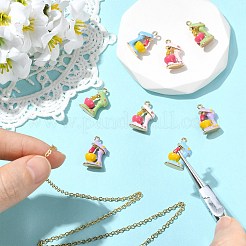 8Pcs 4 Colors Alloy Enamel Pendants&nbsp;ENAM-CJ0007-54