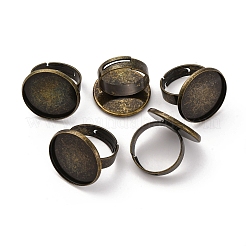 Brass Adjustable Ring Blank Base Cabochon Setting Components&nbsp;KK-O003-05AB-NF