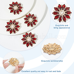 4Pcs Alloy Rhinestone Shank Buttons&nbsp;BUTT-FG0001-26B
