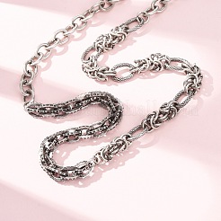 Vintage 304 Stainless Steel Mixed Chain Necklaces&nbsp;NJEW-C115-11AS