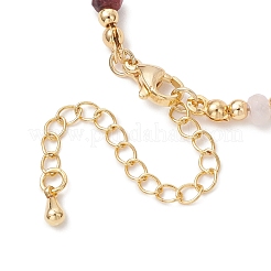 Brass & Dyed Natural Malaysia Jade Rondelle Beaded Bracelets for Women&nbsp;BJEW-JB13323-02