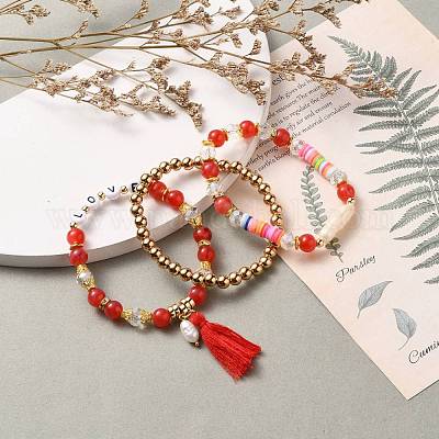 Multi-layered Stretch Beaded Bracelets Sets&nbsp;BJEW-JB05756-01-1
