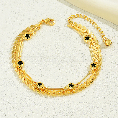 Beach Style Brass Cobs Chain Anklets&nbsp;EF5560-1