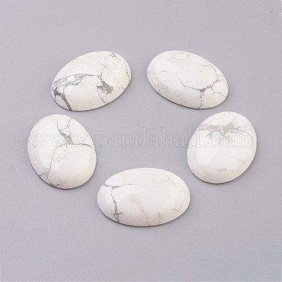 Natural Howlite Flat Back Cabochons&nbsp;G-G741-30x40mm-19-1