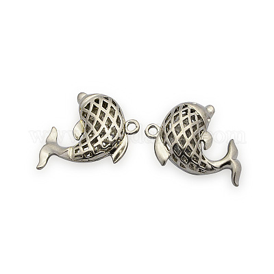 Brass Dolphin Pendants&nbsp;KK-J186-06MP-1