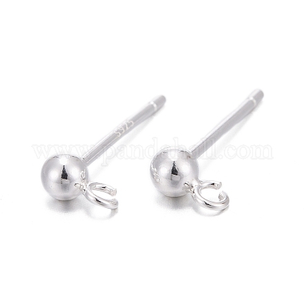 925 Sterling Silver Stud Earring Findings STER-S002-48-1