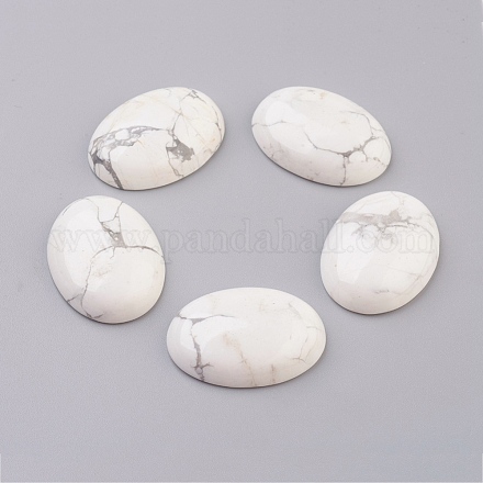 Natural Howlite Flat Back Cabochons G-G741-30x40mm-19-1