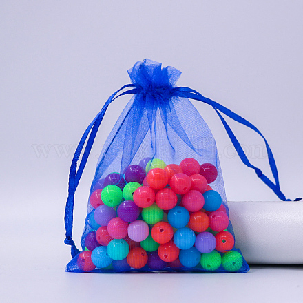 Rectangle Organza Drawstring Bags&nbsp;CON-PW0001-054B-02-1