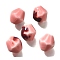 Vintage Style Glazed Ceramic Porcelain Beads, Faceted Bicone, Pink, 11.5x10mm, Hole: 2mm
