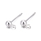 925 Sterling Silver Stud Earring Findings, with 925 Stamp, Silver, 14mm, Hole: 1.5mm, Pin: 0.7mm