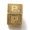 Brass Cubic Zirconia Beads, Cadmium Free & Nickel Free & Lead Free, Letter P, Square, Letter P, 9.5x9.5x9.5mm, Hole: 6mm