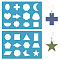 Acrylic Earring Handwork Template, Card Leather Cutting Stencils, Deep Sky Blue, Geometric Pattern, 130x90x2mm, 2pcs/set