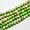 Natural Imperial Jasper Beads Strands, Round, Dyed, Lime, 6mm, Hole: 1mm, about 62pcs/strand, 15 inch