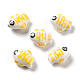 Handmade Printed Porcelain Beads&nbsp;PORC-F005-03B-1