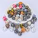 Colorful Pattern Printed Silicone Focal Beads&nbsp;SI-JX0022A-01-5