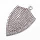 Brass Micro Pave Cubic Zirconia Pendants&nbsp;ZIRC-D114-03P-1