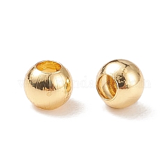 Rack Plating Brass Spacer Beads, Cadmium Free & Lead Free, Long-Lasting Plated, Round, Real 18K Gold Plated, 3x2.7mm, Hole: 1.5mm