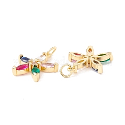 Rack Plating Brass Micro Pave Colorful Cubic Zirconia Pendants&nbsp;ZIRC-I057-06G