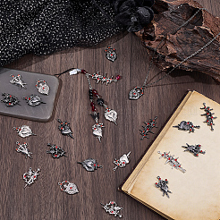 24Pcs 12 Styles Alloy Rhinestone Connector Charms&nbsp;FIND-SC0022-21B