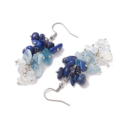Natural Lapis Lazuli Earrings&nbsp;EJEW-TA00462-03