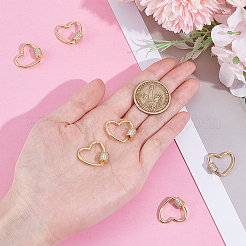 Brass Micro Pave Clear Cubic Zirconia Screw Carabiner Lock Charms&nbsp;KK-WH0062-242B-G