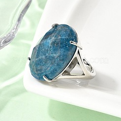 Natural Apatite Finger Rings&nbsp;RJEW-C154-01J