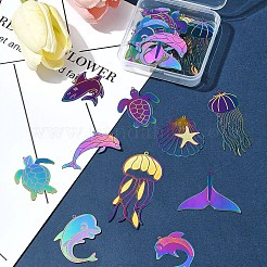 20Pcs 10 Styles Ion Plating(IP) 304 Stainless Steel Etched Metal Embellishments Pendants&nbsp;STAS-FS0001-53