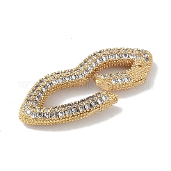 Rack Plating Brass Micro Pave Cubic Zirconia Twister Clasps&nbsp;KK-NH0002-17G-01