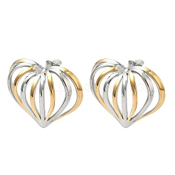 304 Stainless Steel Two Tone Stud Earrings&nbsp;EJEW-P335-01A